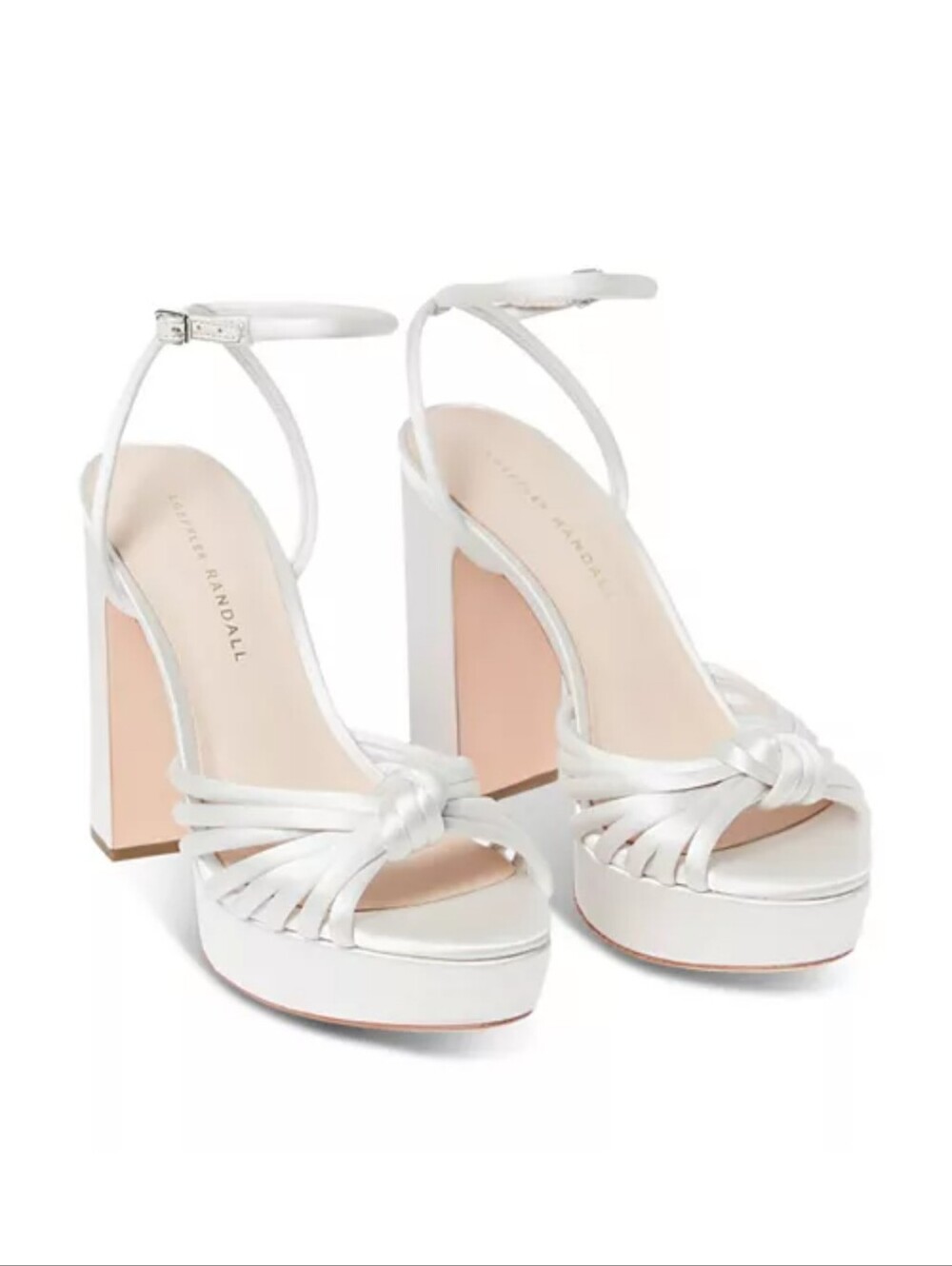 Loeffler Randall Rivka Womens Platform Block Heel Sandals In Cream Size 9.5 - Picture 8 of 8